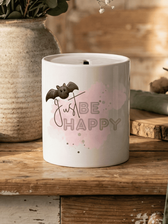 Keramikspardose Be Happy personalisiert - achtsame Geschenke für Frauen bei Alles auf Anfang in Bedburg, NRW
