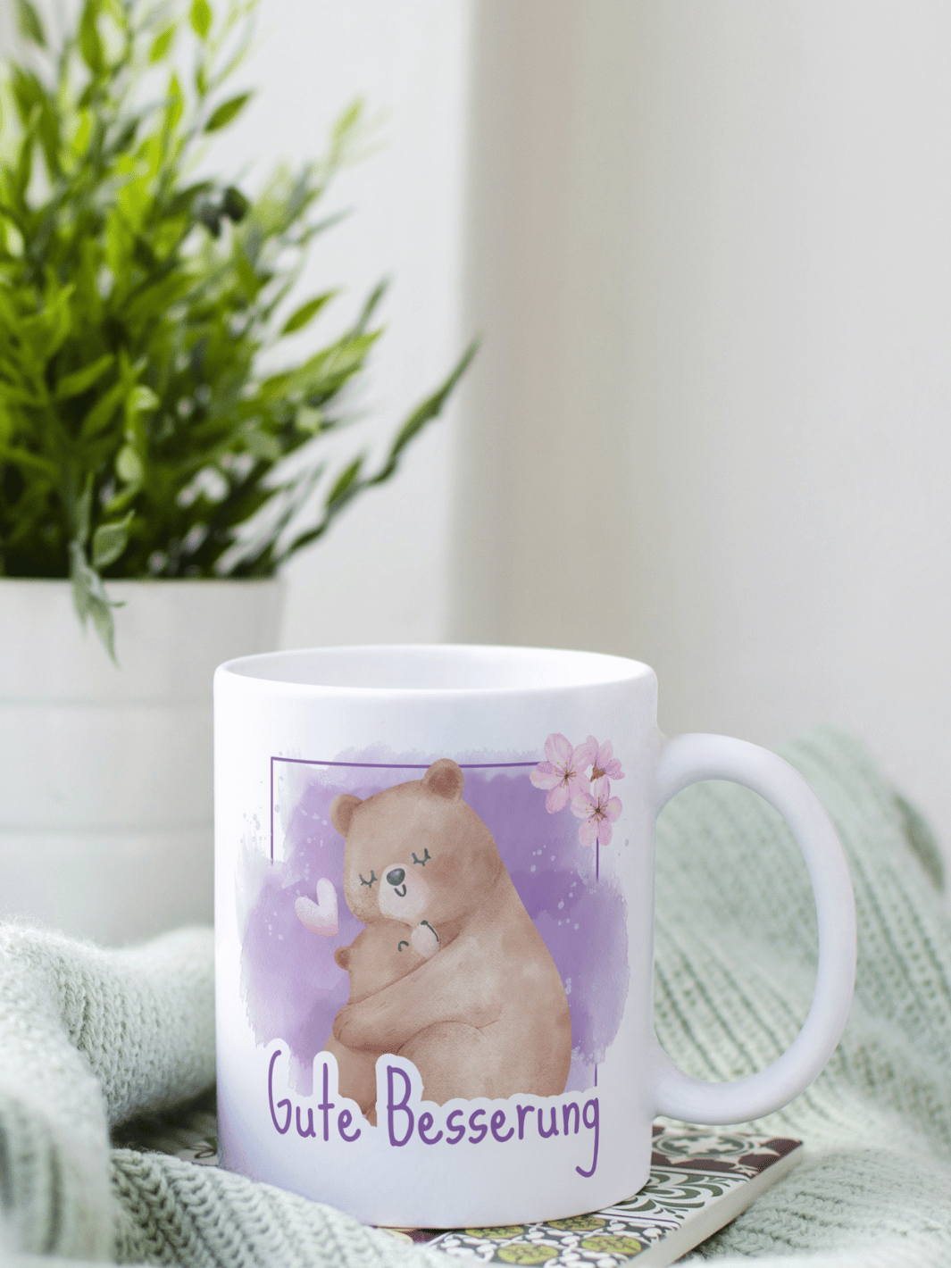 Keramiktasse mit Motiv „Gute Besserung“ – liebevolles Geschenk für Kranke, Aufmunterung & Trost, perfektes Geschenk für Frauen.