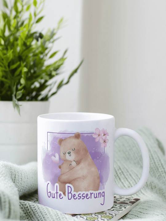 Keramiktasse mit Motiv „Gute Besserung“ – liebevolles Geschenk für Kranke, Aufmunterung & Trost, perfektes Geschenk für Frauen.