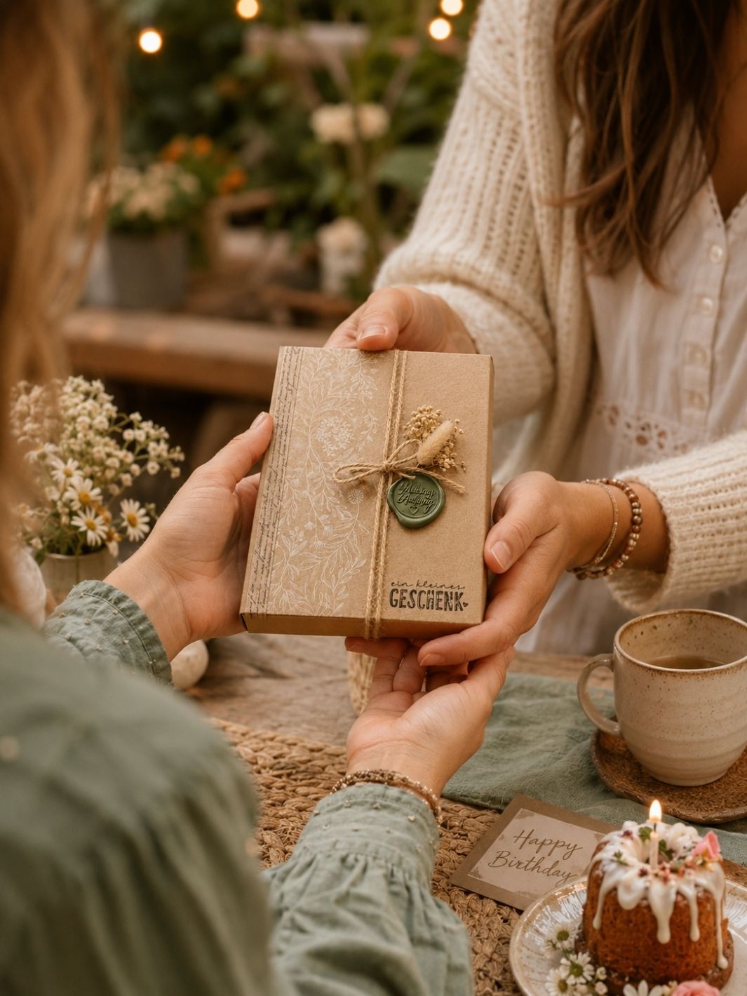 kleines Geschenk übergeben-achtsame Geschenke für Frauen, Alles auf Anfang