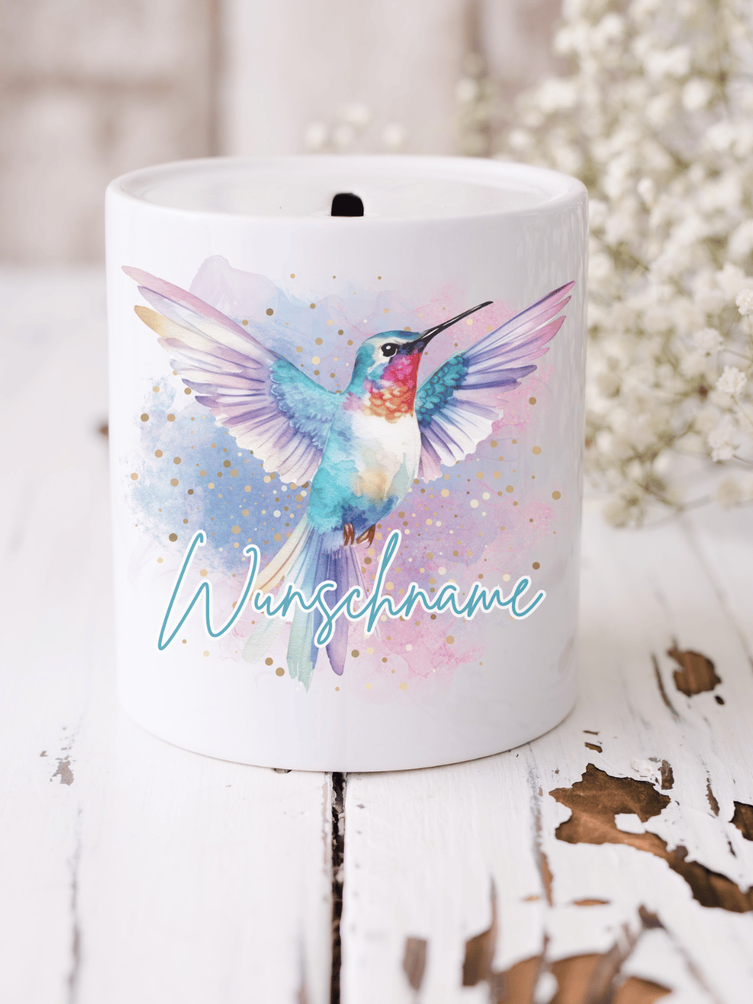 Kolibri Spardose – Geschenk für Frauen, Symbol für Leichtigkeit, Hoffnung, innere Stärke & Herzenswünsche