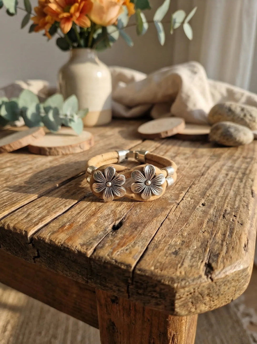 naturfarbenes Blumen Korkband - achtsame Geschenke für Frauen bei Alles auf Anfang in Bedburg, NRW