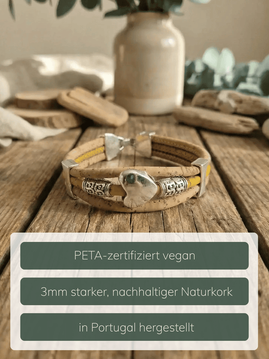 Informationen Korkarmband Herz - achtsame Geschenke für Frauen bei Alles auf Anfang in Bedburg, NRW