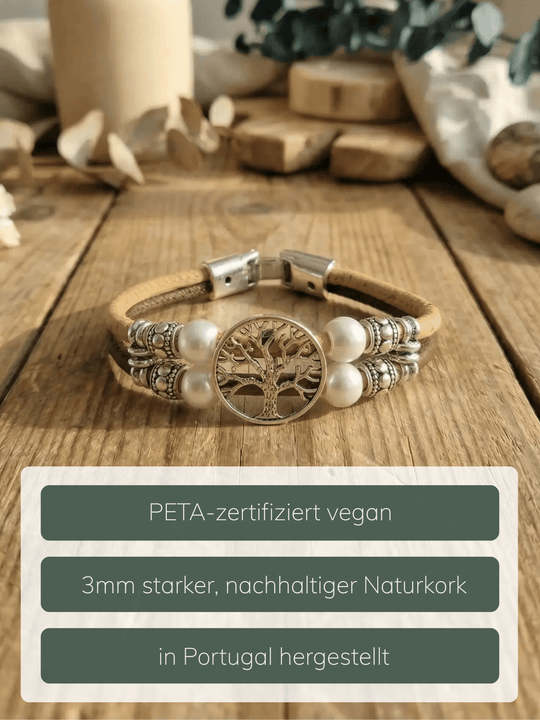 Informationen Korkarmband Lebensbaum. Achtsame Geschenke für Frauen bei Alles auf Anfang in Bedburg, NRW