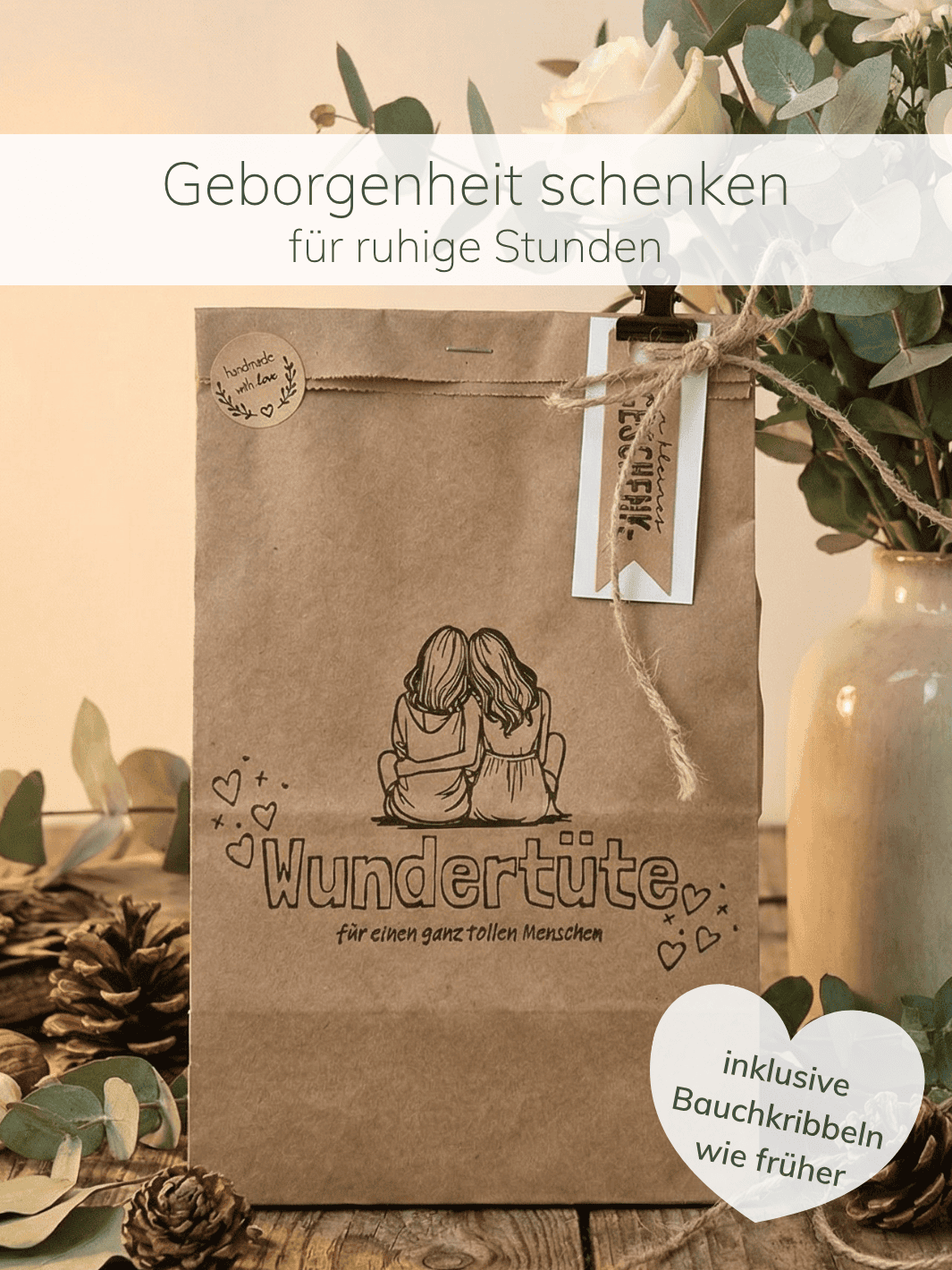 Kuschelzeit Wundertüte - achtsame Geschenke für Frauen bei Alles auf Anfang in Bedburg NRW. Nachhaltig, handgemacht und personalisierbar