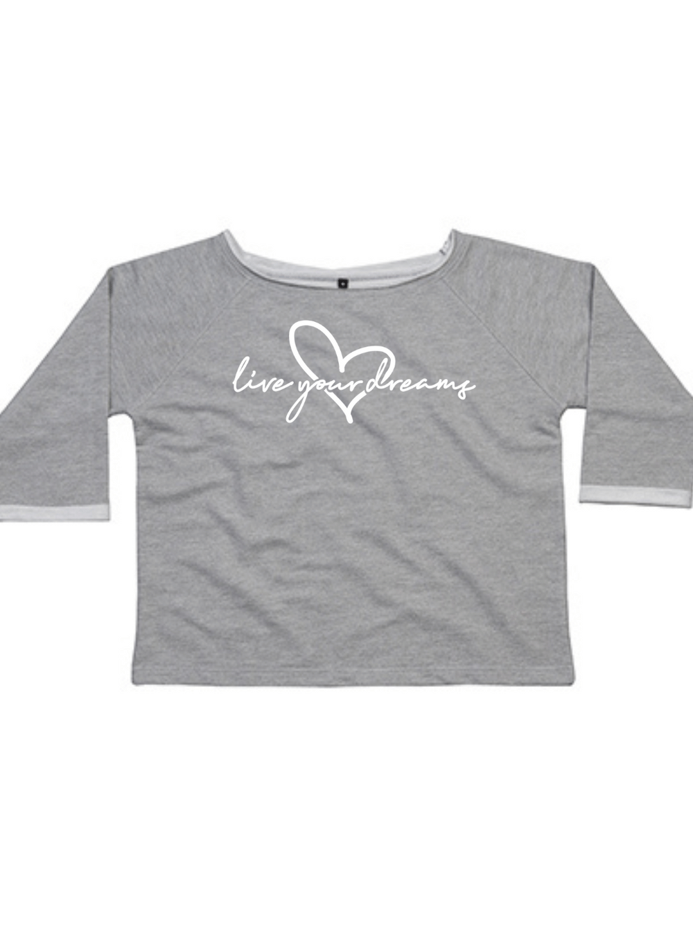 LIVE YOUR DREAMS Damen Flashdance Sweatshirt graumeliert