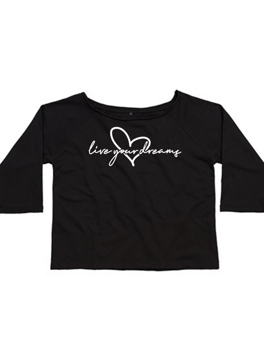 LIVE YOUR DREAMS Damen Flashdance Sweatshirt schwarz