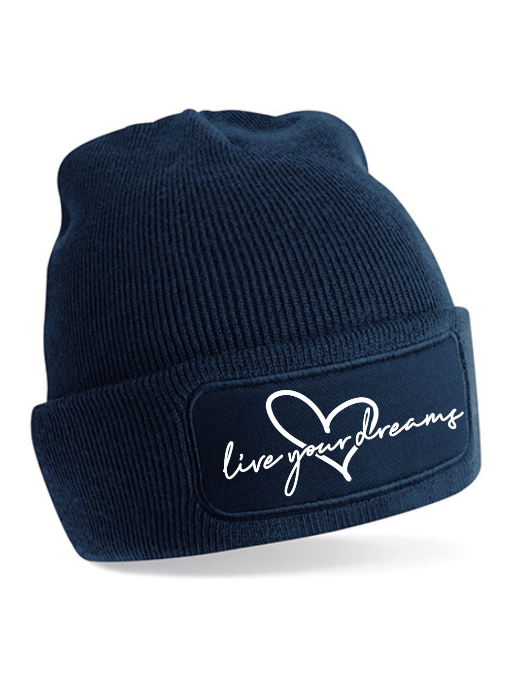 LIVE YOUR DREAMS Patch Beanie navy