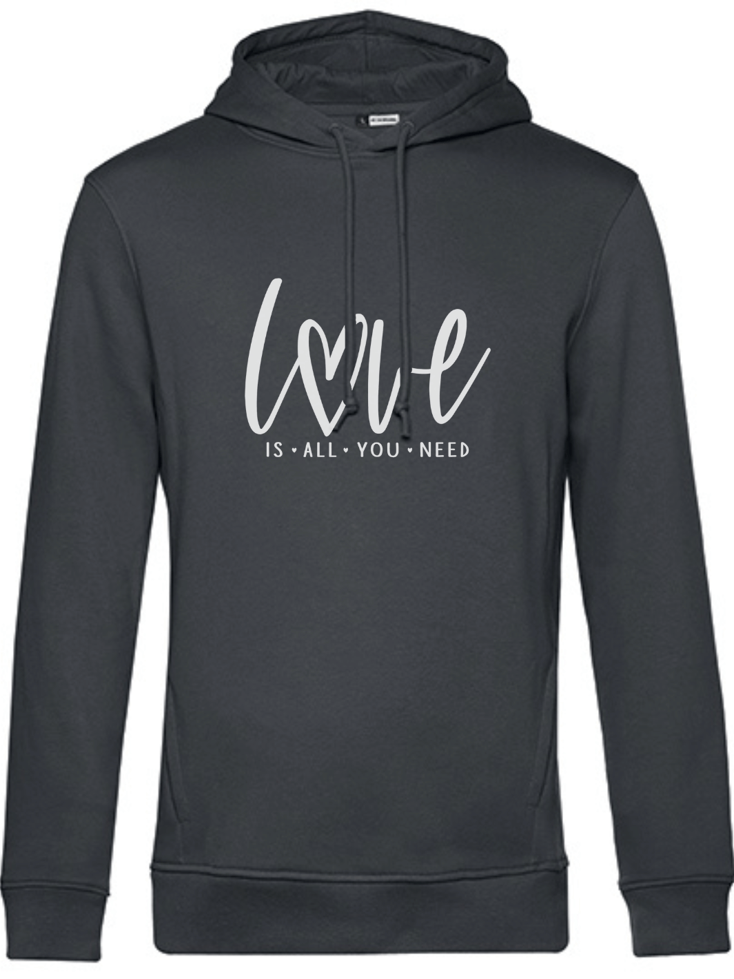 LOVE IS ALL Unisex Hoodie slimfit asphalt