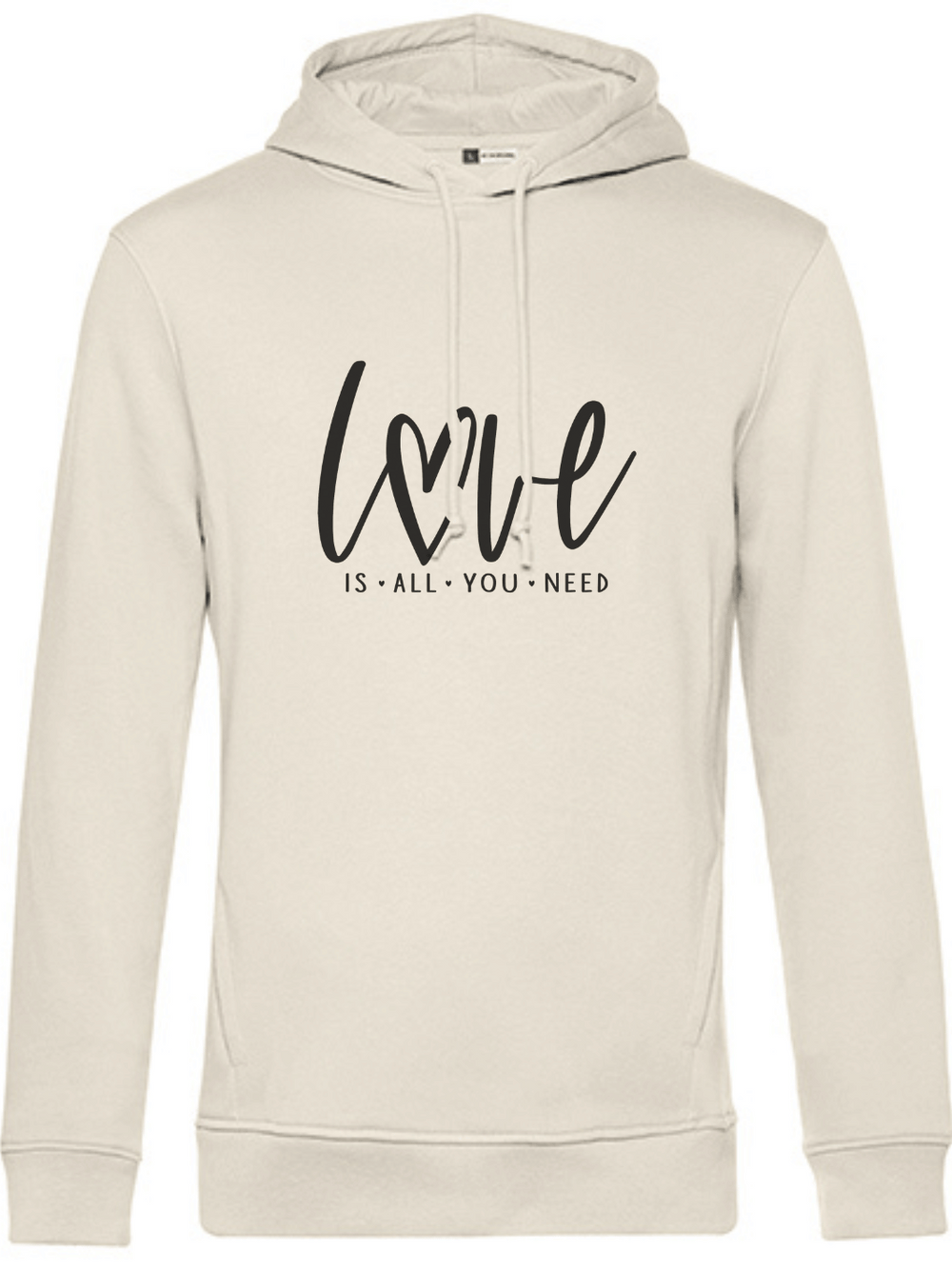 LOVE IS ALL Unisex Hoodie slimfit offwhite