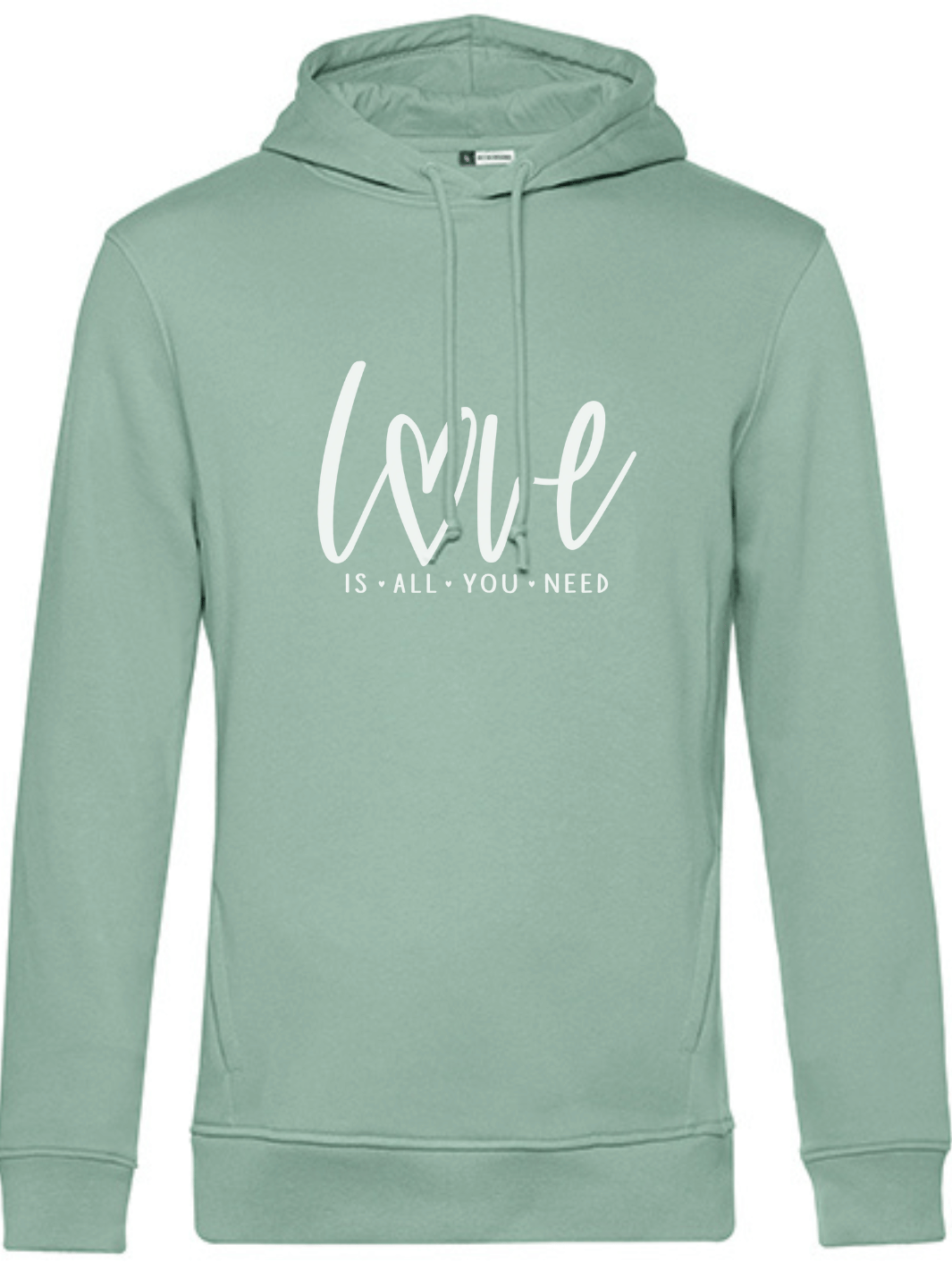 LOVE IS ALL Unisex Hoodie slimfit sage green