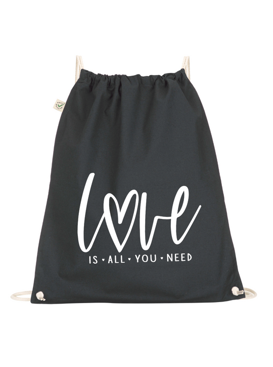 LOVE IS ALL Turnbeutel/ Tasche schwarz