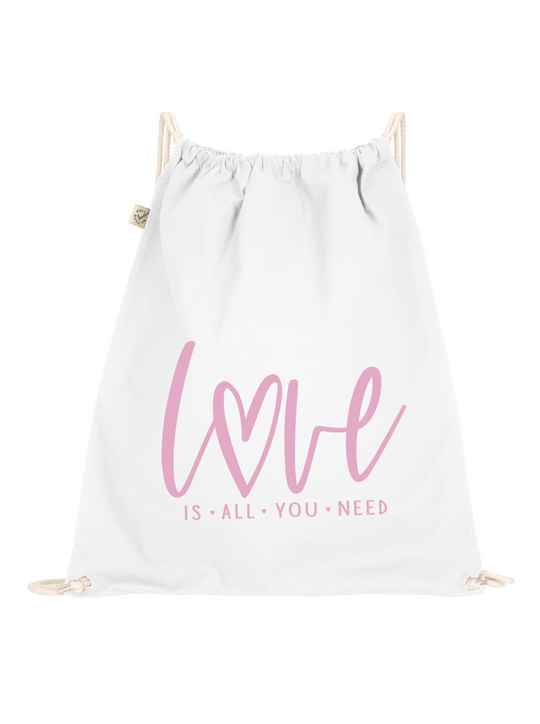 LOVE IS ALL Turnbeutel/ Tasche weiss