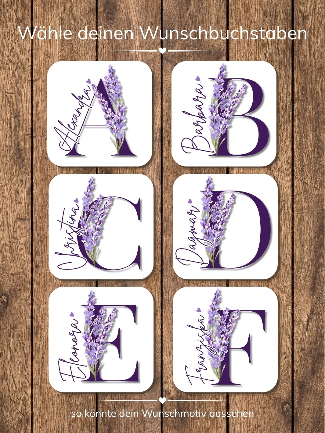 Ansicht Alphabet Lavendelbuchstaben