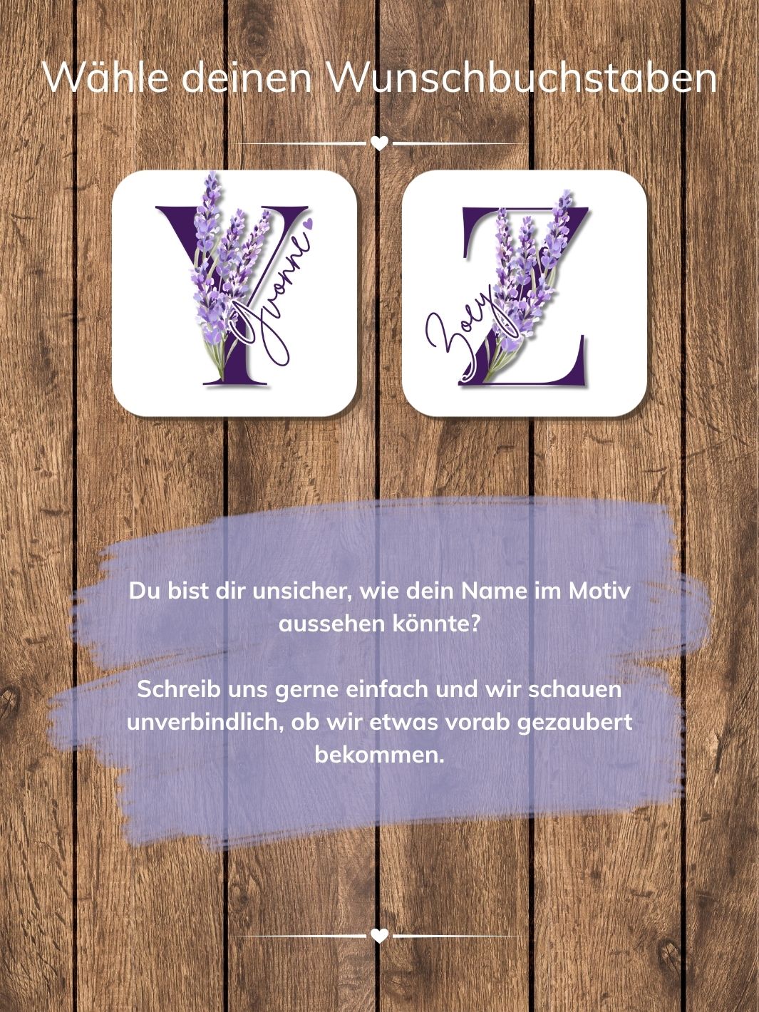 Ansicht Alphabet Lavendelbuchstaben