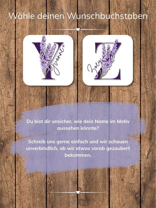 Ansicht Alphabet Lavendelbuchstaben