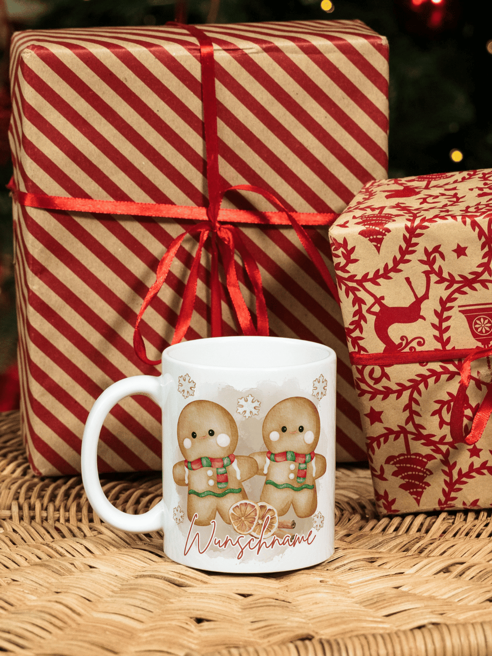 Lebkuchenmann Tasse - personalisiert mit Name - Alles auf Anfang - Geschenke für Frauen