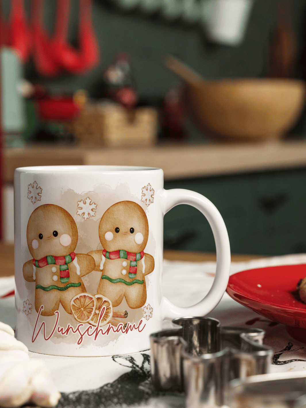 Lebkuchenmann Tasse - personalisiert mit Name - Alles auf Anfang - Geschenke für Frauen