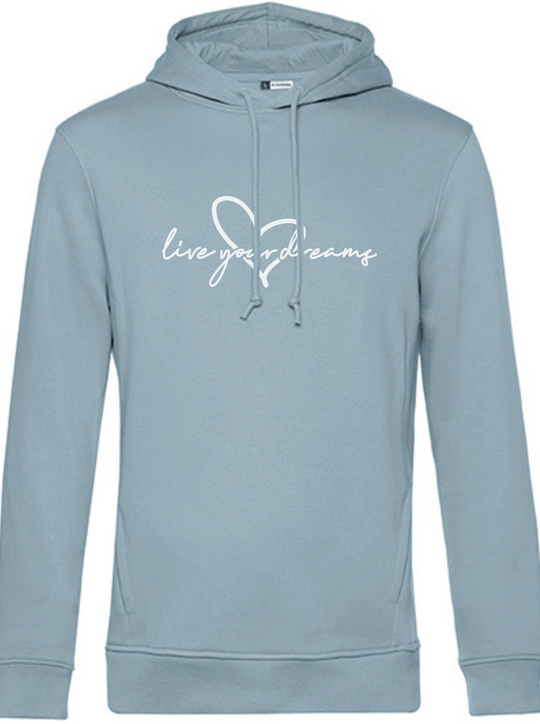 LIVE YOUR DREAMS Unisex Hoodie slimfit blue fog