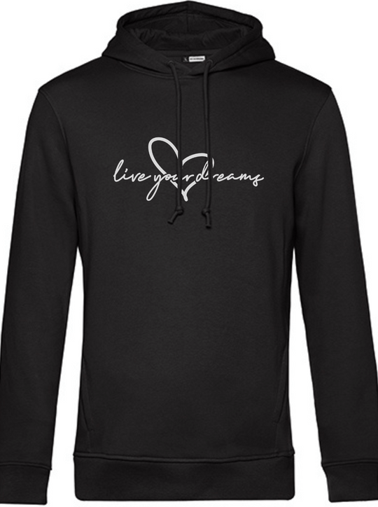 LIVE YOUR DREAMS Unisex Hoodie slimfit schwarz