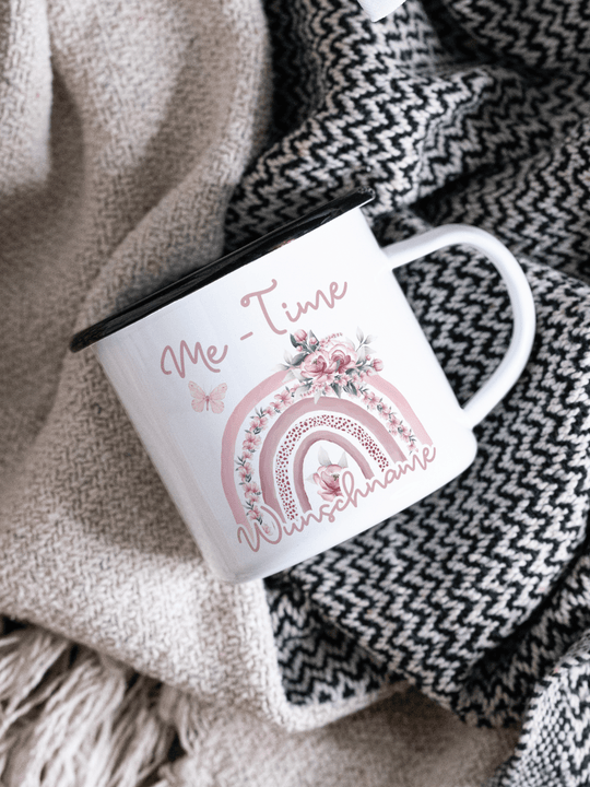 Me Time Emaillebecher personalisiert - Alles auf Anfang - Geschenke für Frauen