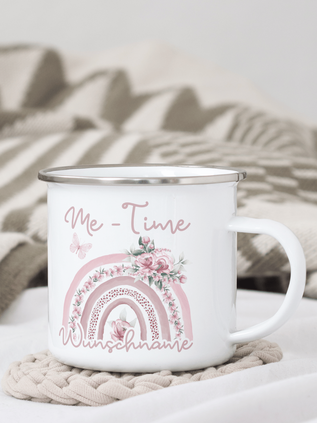Me Time Emaillebecher personalisiert - Alles auf Anfang - Geschenke für Frauen