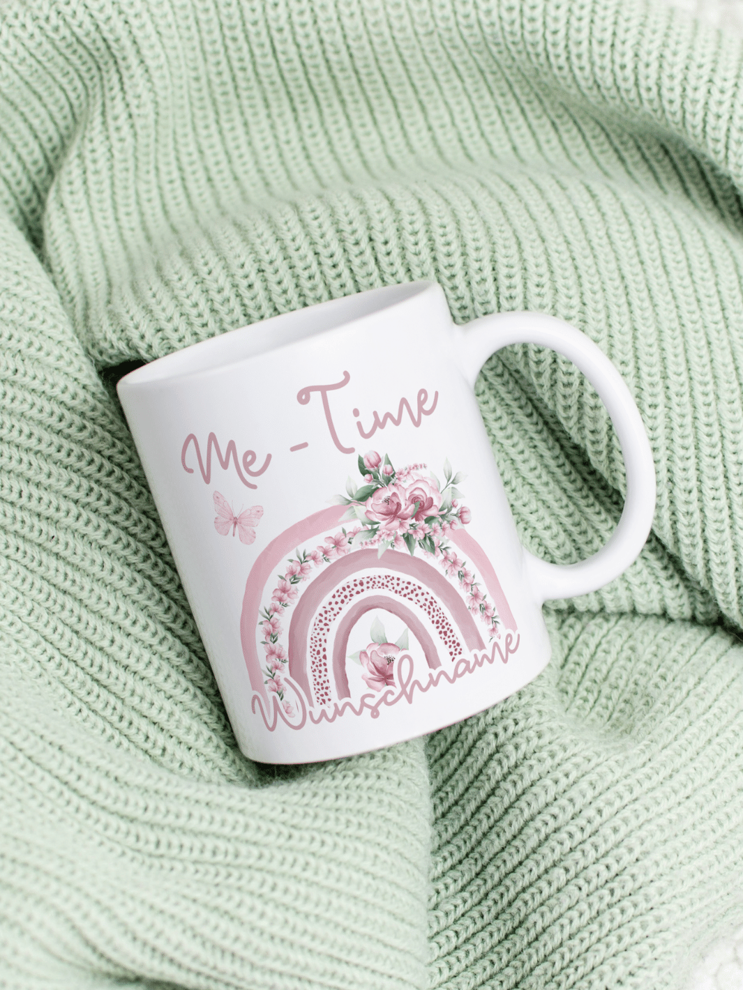 Me Time - Personalisierbare Keramiktassen, handgefertigt in Deutschland, individuelles Geschenk für Freundin, nachhaltige Tasse für Kaffee oder Tee, liebevoll gestaltetes Motiv, personalisierbar mit Name