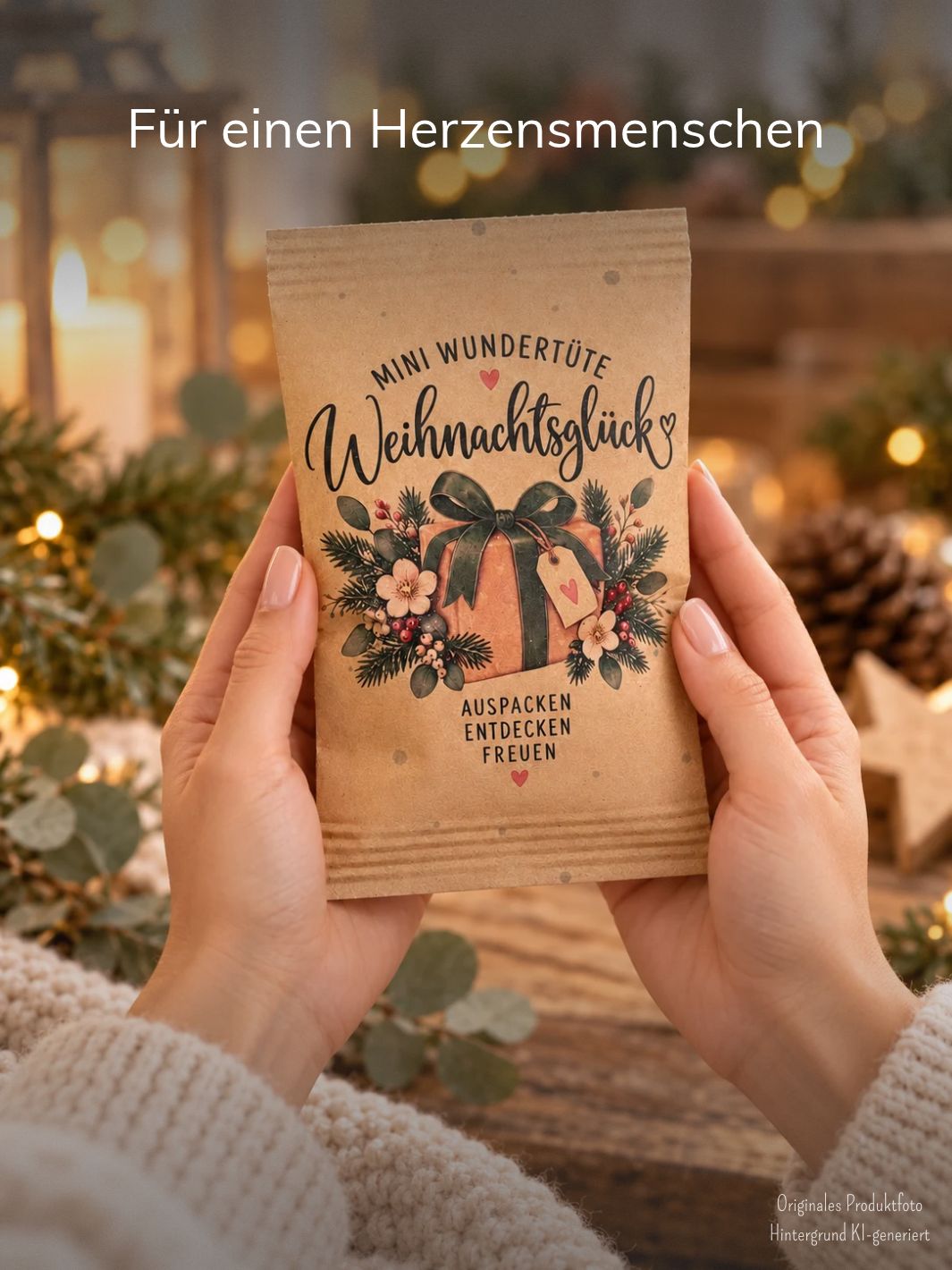 WEIHNACHTSGLÜCK Mini-Wundertüte in braun - achtsame Geschenke für Frauen bei Alles auf Anfang