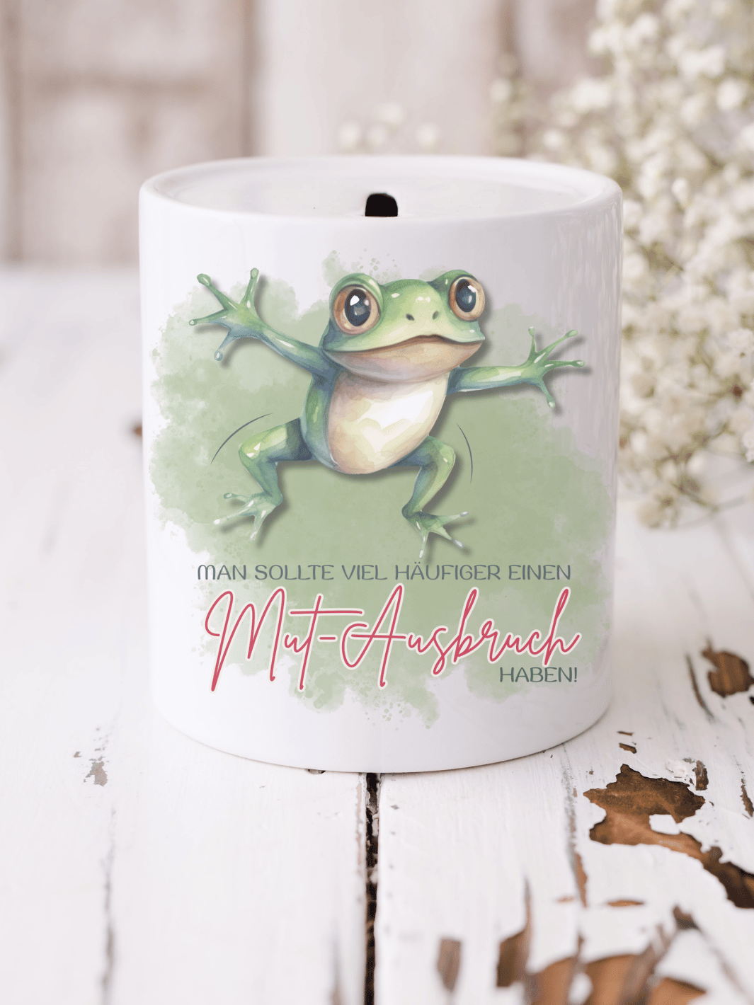 Man sollte viel häufiger einen Mut-Ausbruch haben - Keramikspardose - Alles auf Anfang - Geschenke für Frauen