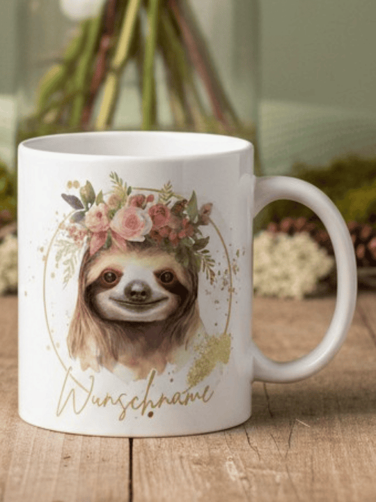 Keramikspardose Faultier - achtsame Geschenke für Frauen bei Alles auf Anfang in Bedburg, NRW