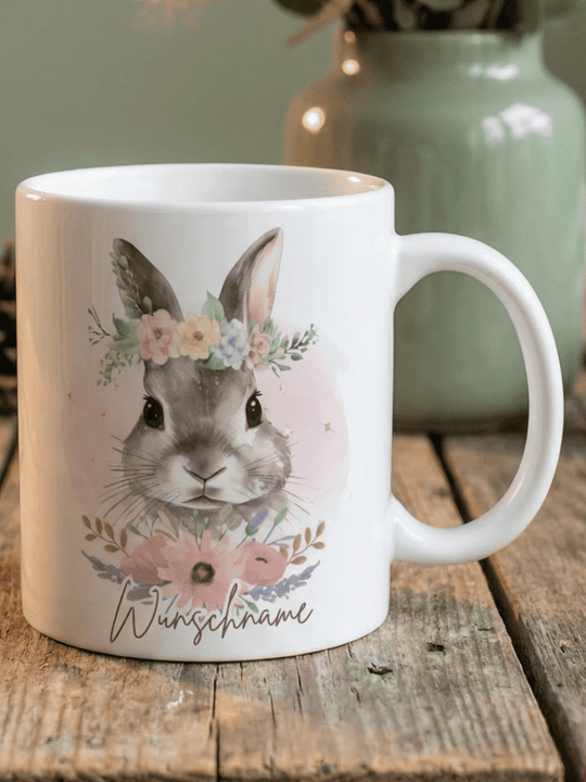 Keramiktasse Hase - achtsame Geschenke für Frauen bei Alles auf Anfang, Bedburg NRW