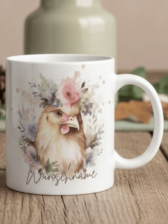 Keramiktasse Huhn - achtsame Geschenke für Frauen bei Alles auf Anfang, Bedburg NRW