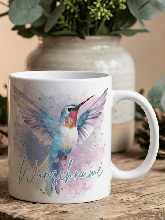 Keramiktasse Kolibri - achtsame Geschenke für Frauen bei Alles auf Anfang, Bedburg NRW