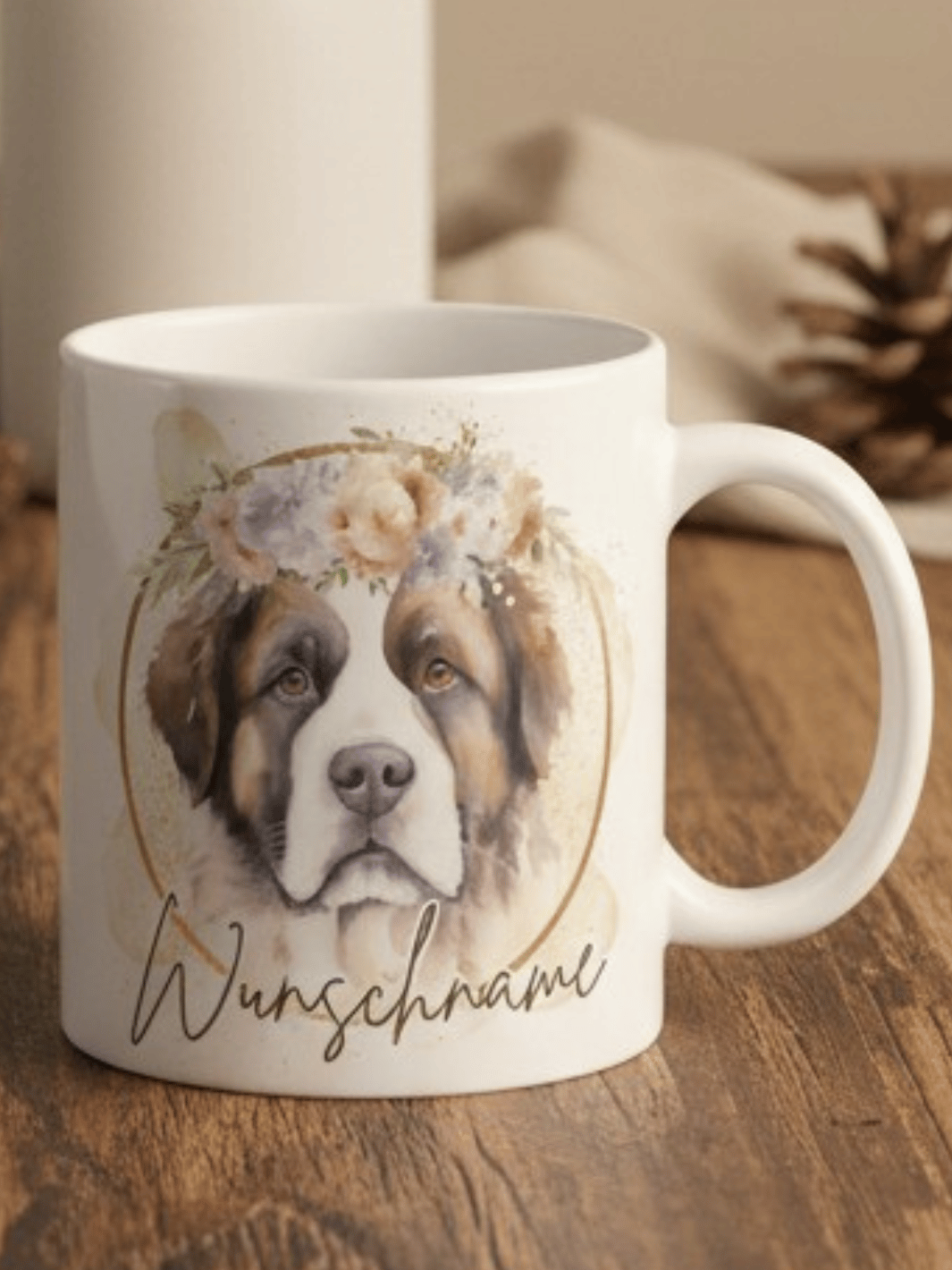 Keramiktasse Bernhardiner - achtsame Geschenke für Frauen bei Alles auf Anfang in Bedburg, NRW