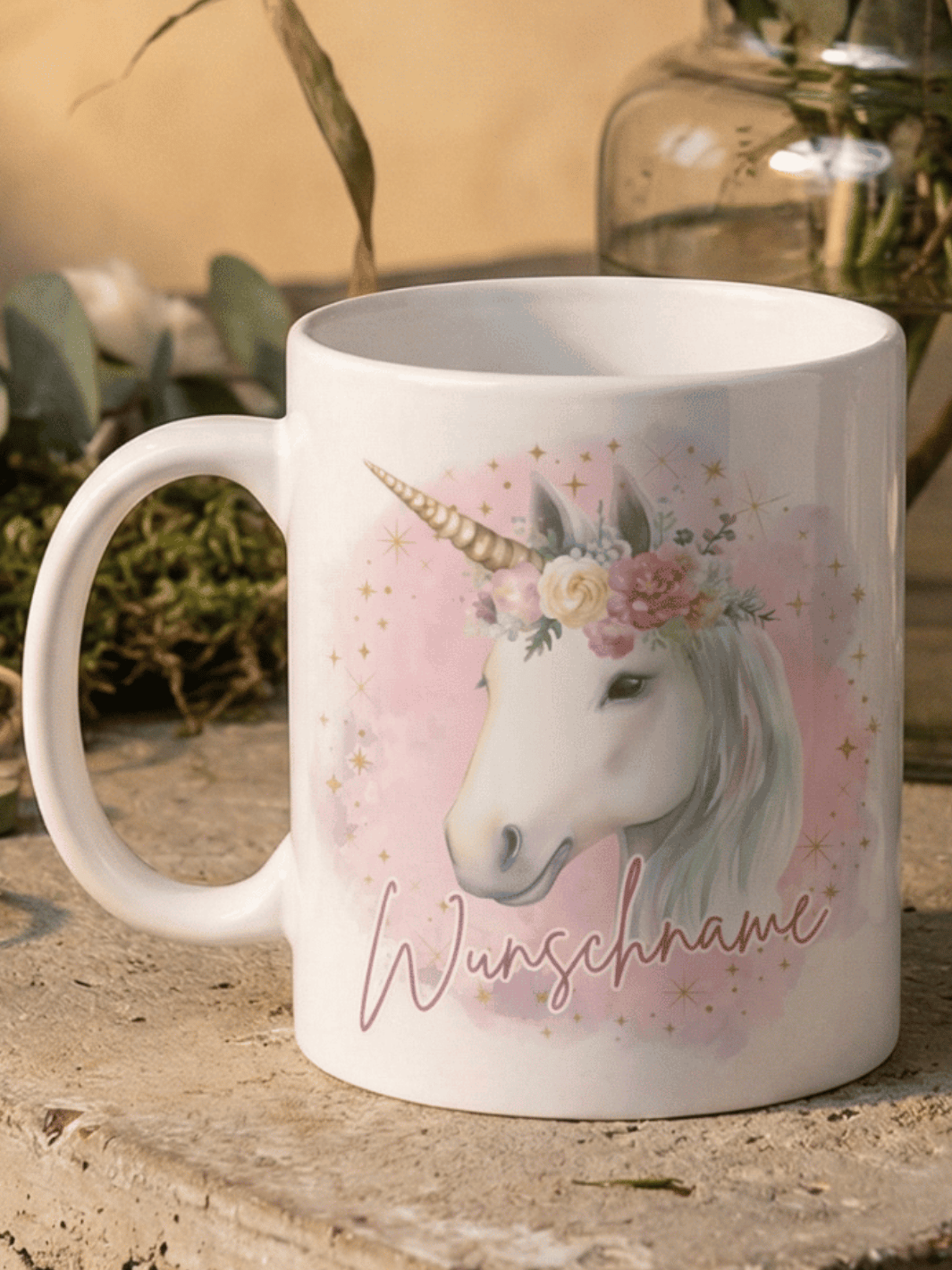 Keramiktasse Einhorn personalisiert - achtsame Geschenke für Frauen bei Alles auf Anfang, Bedburg NRW