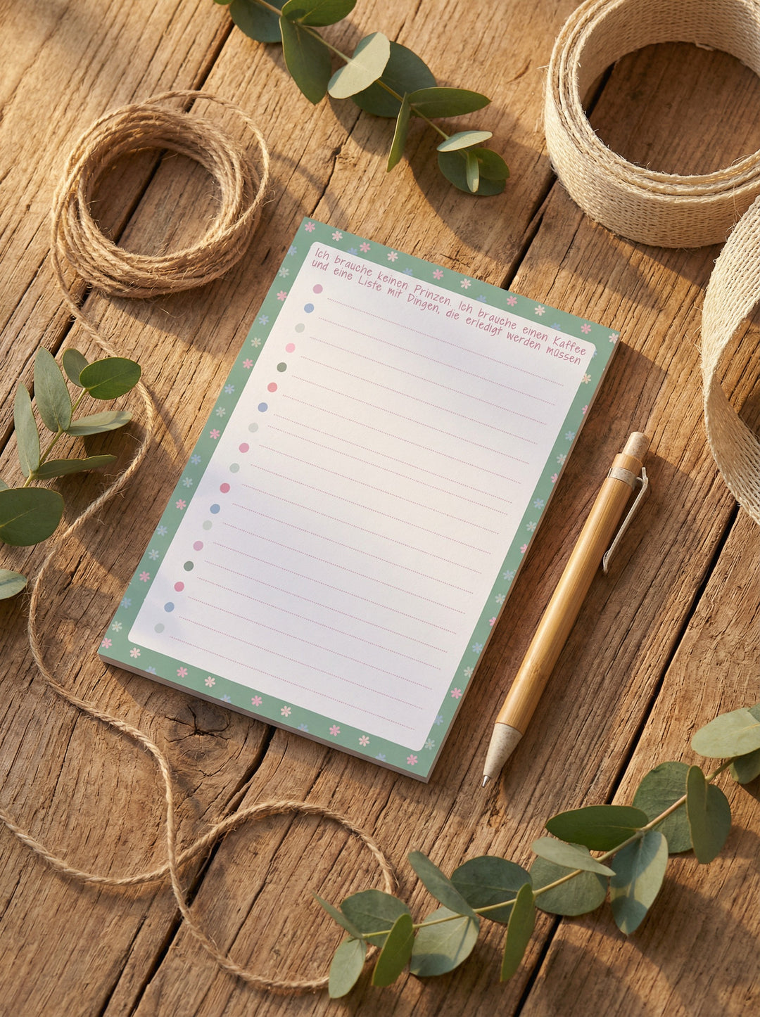 Ich brauche keinen Prinzen - Notizblock DIN A 5 aus recycelten Papier. Ideales, achtsames Geschenk für Frauen - Alles auf Anfang - Geschenkeshop aus Bedburg NRW