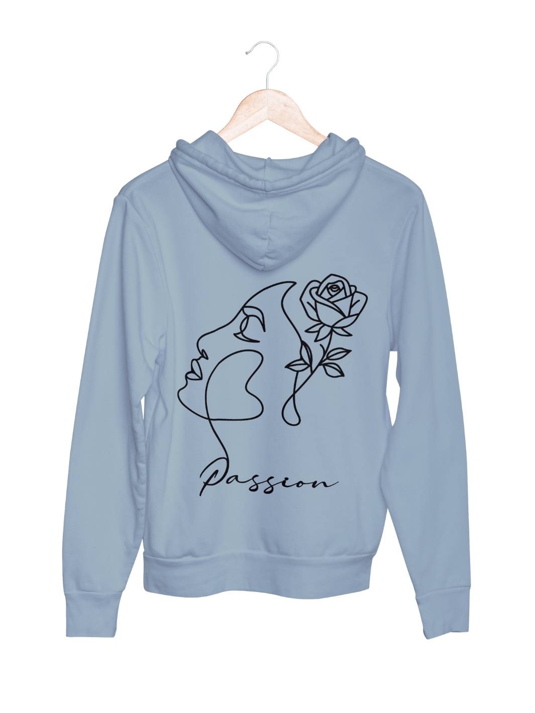 PASSION Hoodie slimfit blue fog