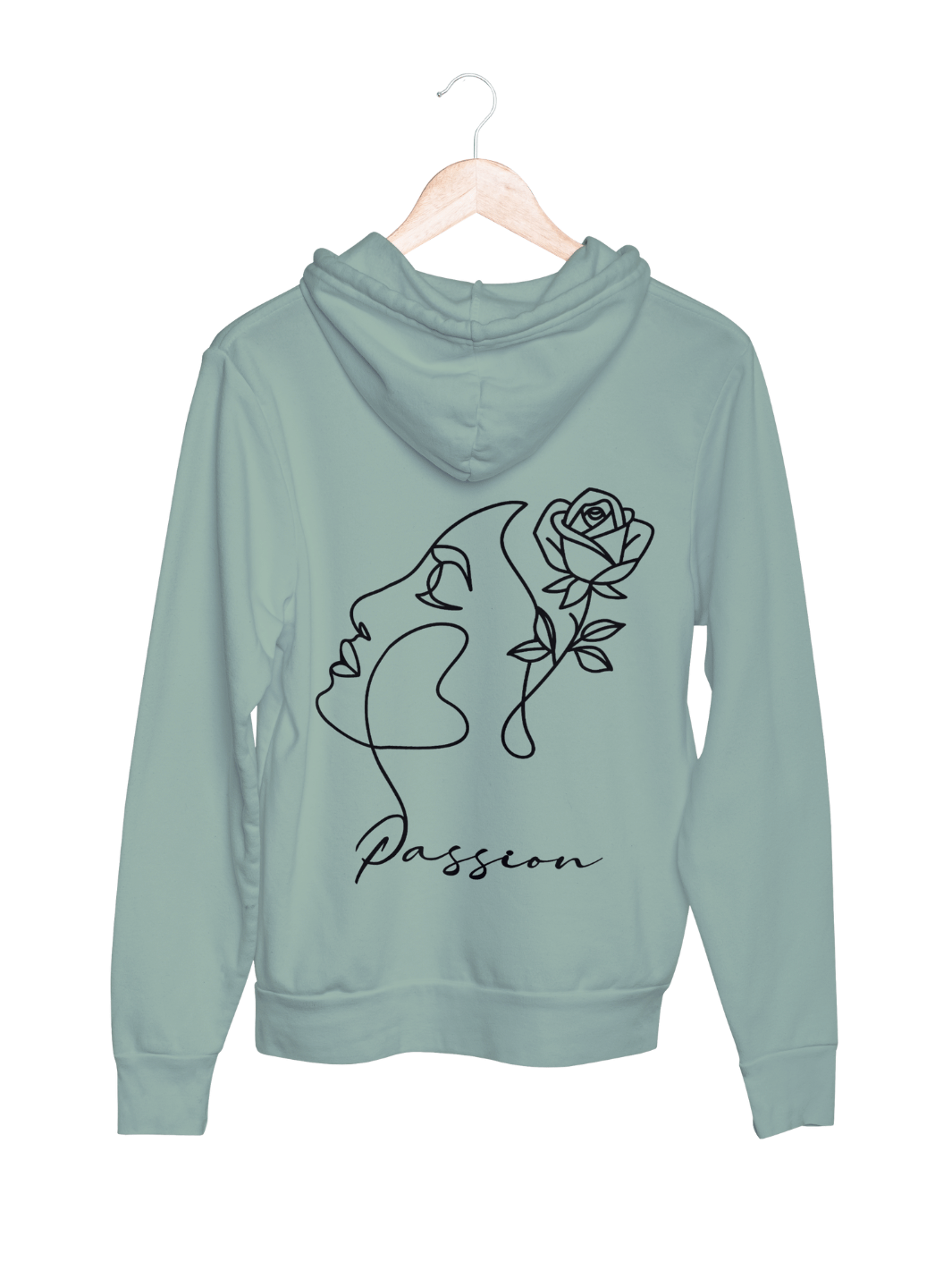 PASSION Hoodie slimfit sage green