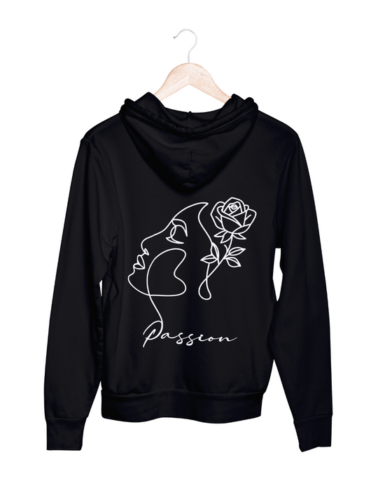 PASSION Hoodie slimfit schwarz