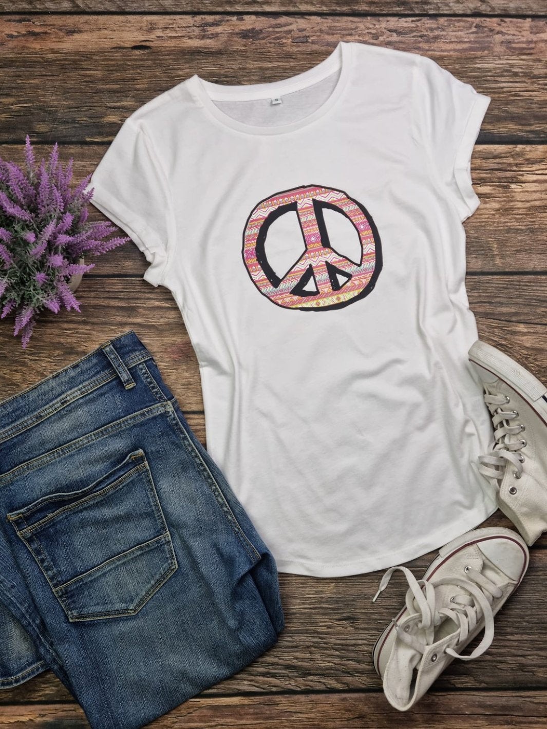 PEACE Damen T-Shirt | weiß | S (Musterverkauf)