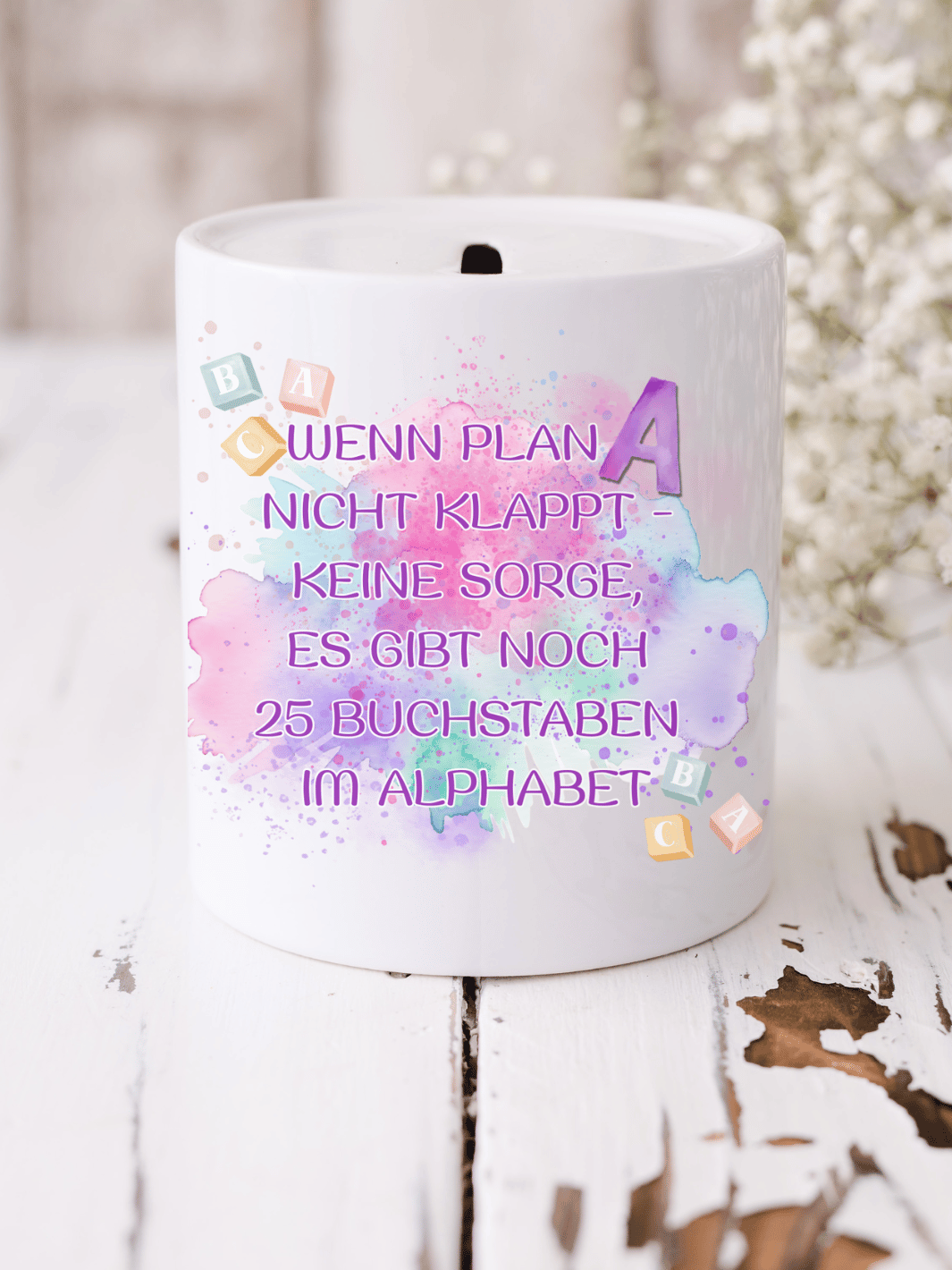 Wenn Plan A nicht klappt - Keramikspardose - Alles auf Anfang - Geschenke für Frauen