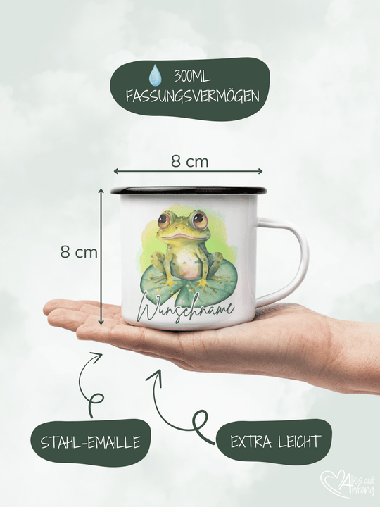 FROSCH Emaillebecher (personalisierbar)
