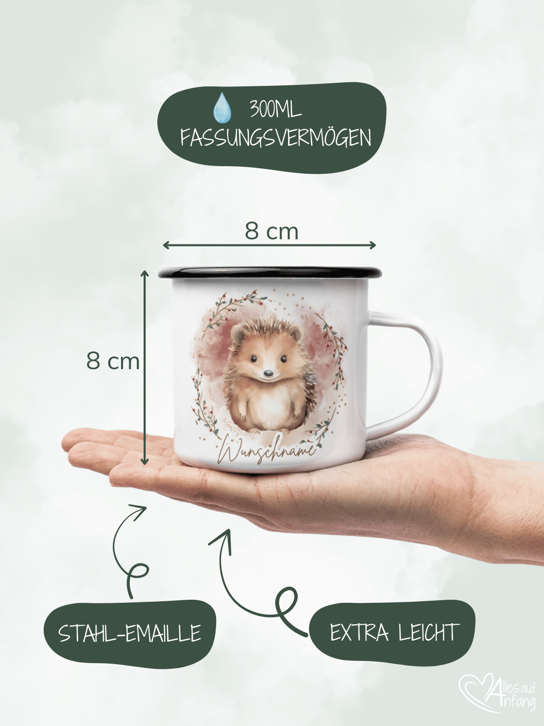 IGEL Emaillebecher (personalisierbar)