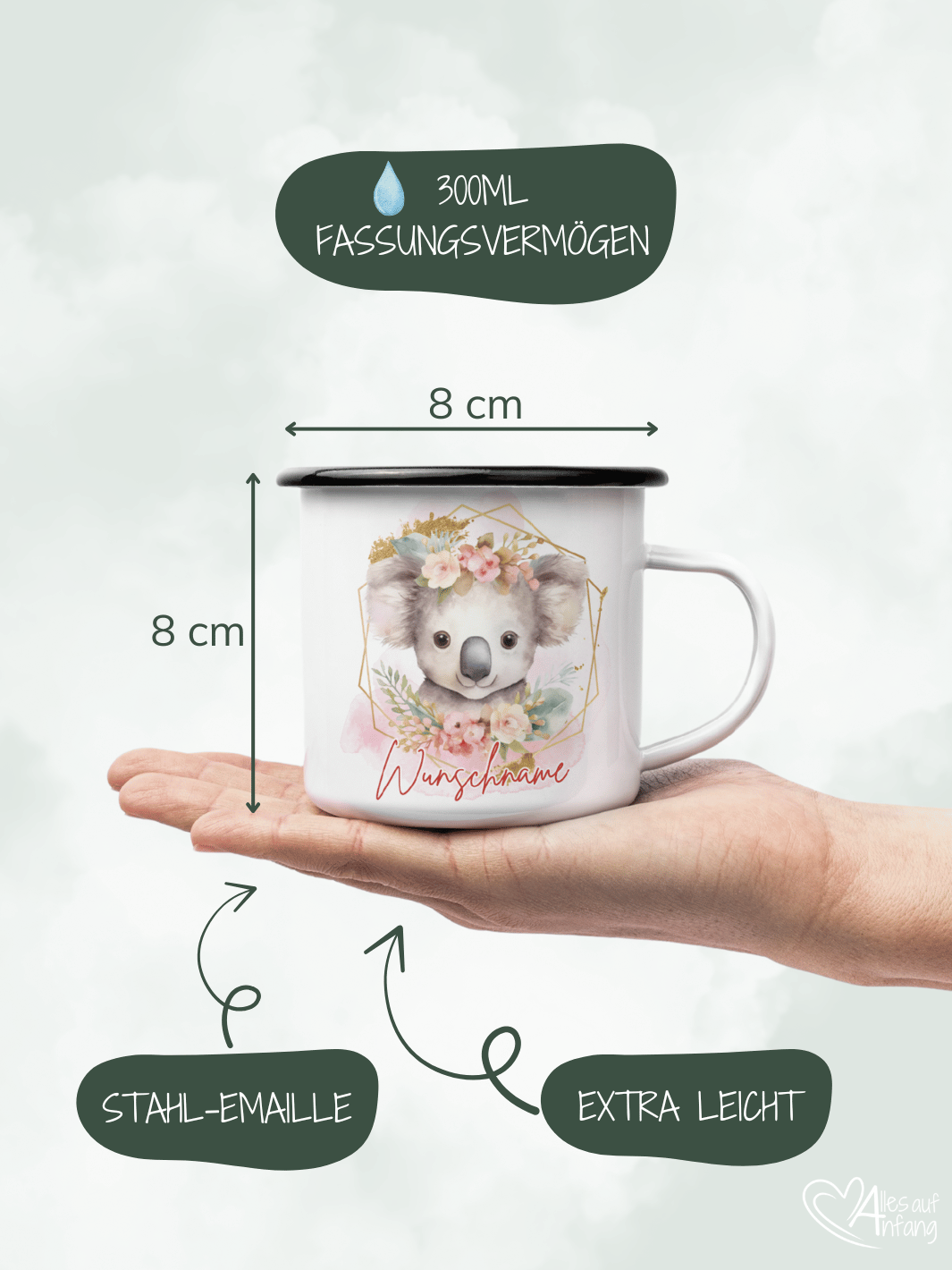 KOALA Emaillebecher (personalisierbar)