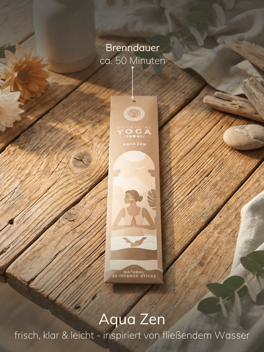 RÄUCHERSTÄBCHEN Moonshine Yoga Aqua Zen - Alles auf Anfang - personalisierte, achtsame Geschenke für Frauen aus Bedburg, NRW