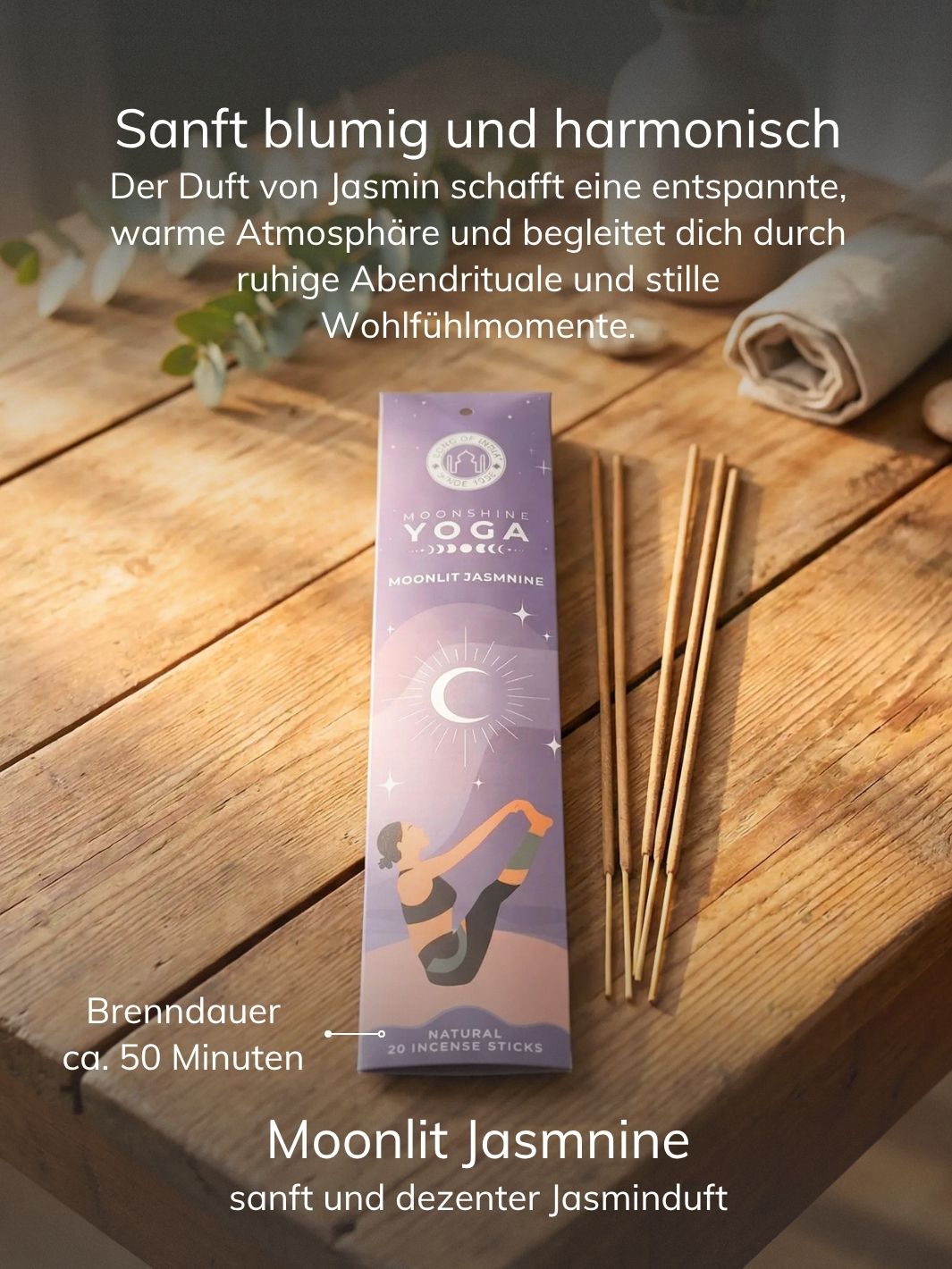 Jasmine-Räucherstäbchen - achtsame Geschenke für Frauen. Alles auf Anfang