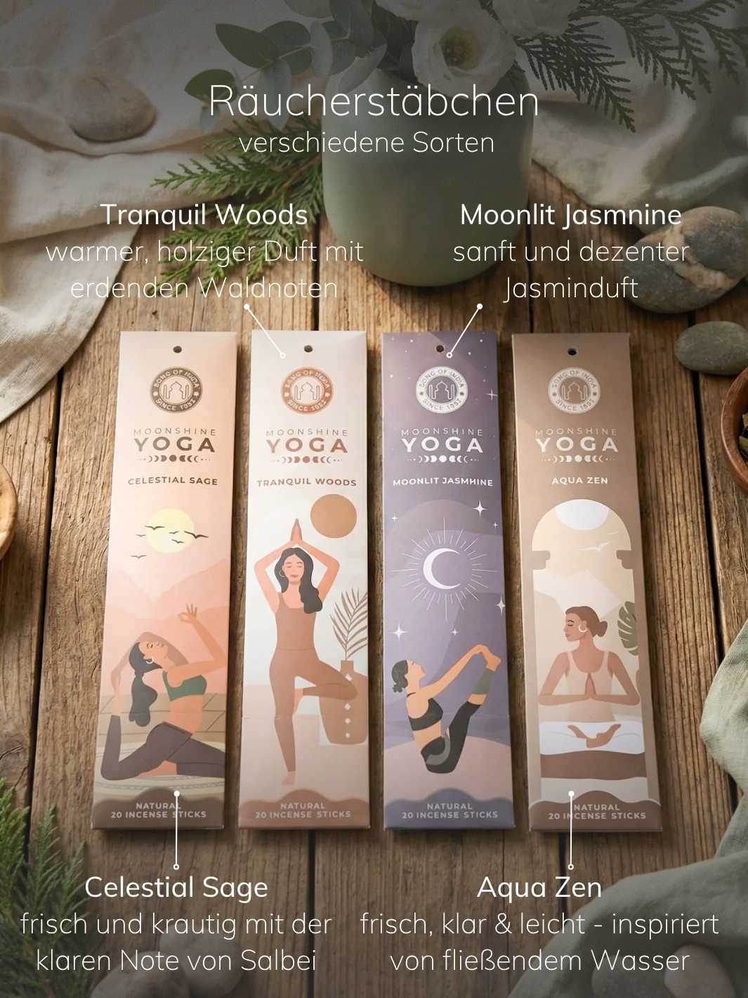 Räucherstäbchen Yoga - achtsame Geschenke für Frauen, Alles auf Anfang
