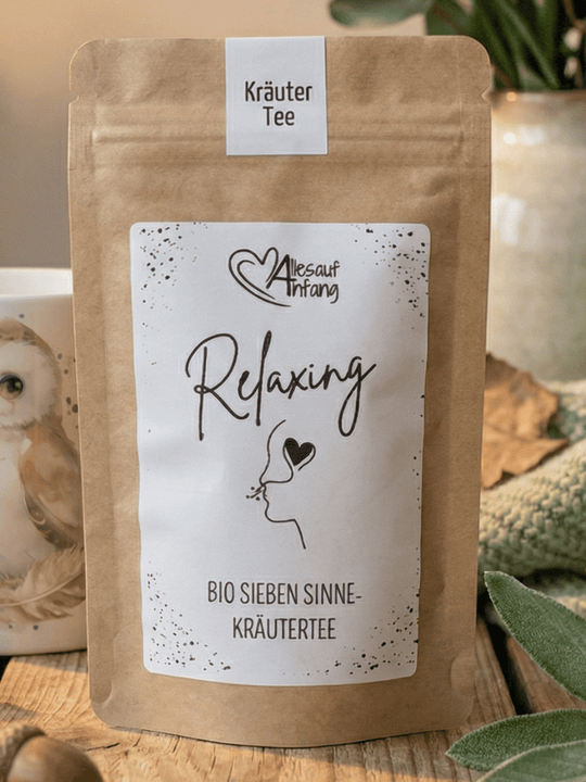 Relaxing 7-Sinne-Kräutertee Bio - achtsame Geschenke für Frauen bei Alles auf Anfang in Bedburg, NRW