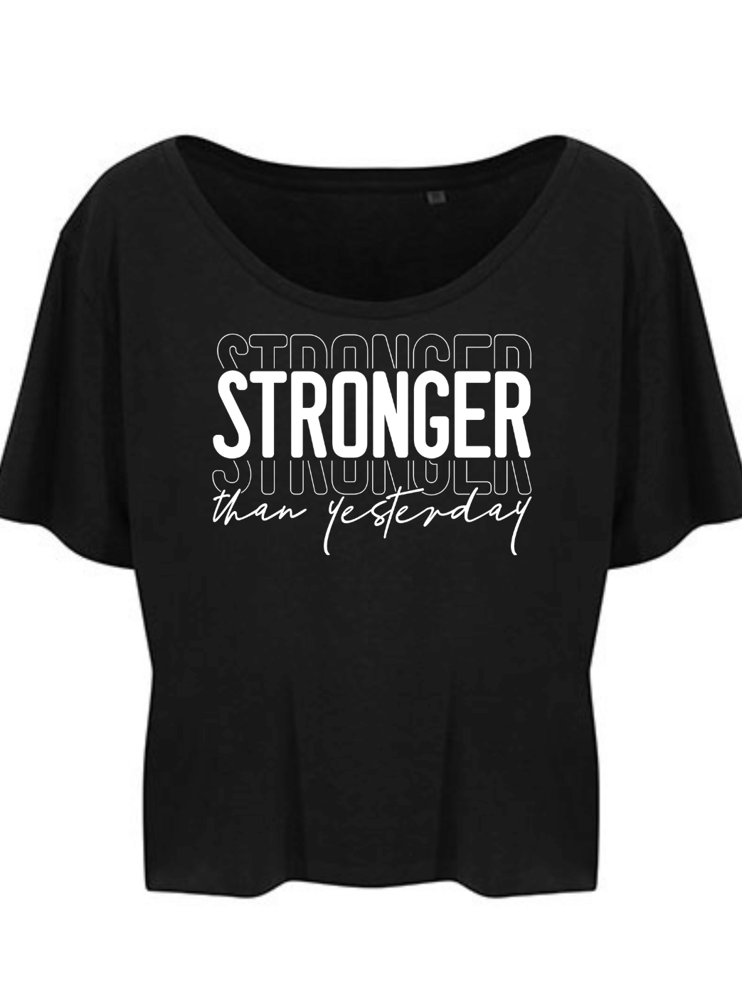 STRONGER Damen Crop Top schwarz