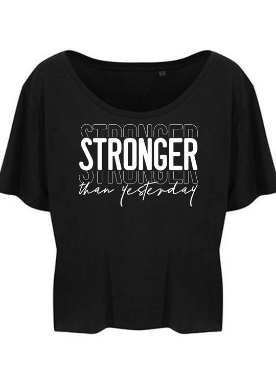 STRONGER Damen Crop Top schwarz